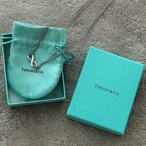 Tiffany & Co. Silver Infinity Pendant Necklace - Blue Pouch